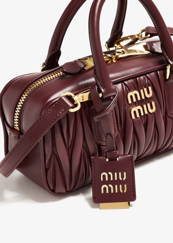 Miu Miu Arcadie matelasse leather bag for Women Burgundy in Bahrain Level Shoes