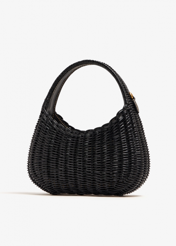 WANDER WICKER HOBO BAG 20 IN TAN MIX CARAMEL BROWN HANDWOVEN