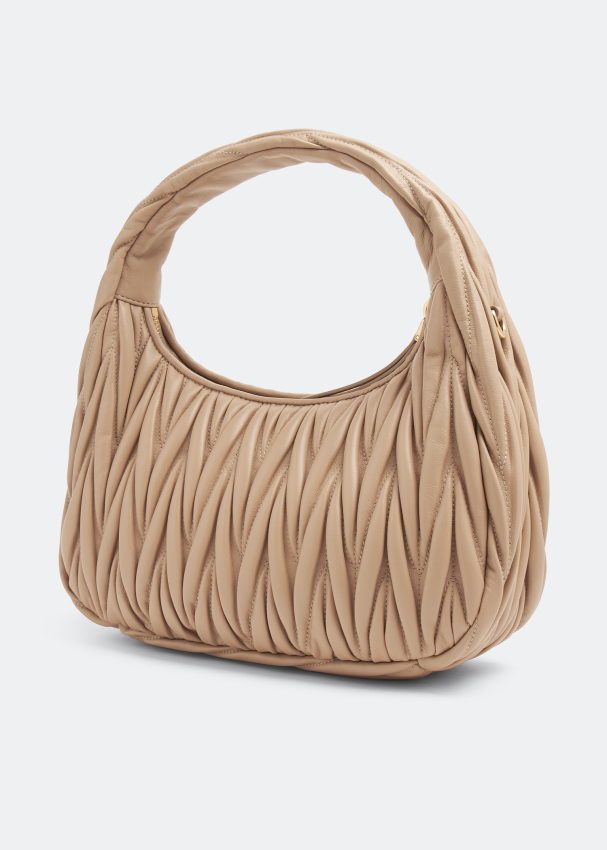 Miu Miu Wander matelassé hobo bag for Women - Beige in UAE | Level 