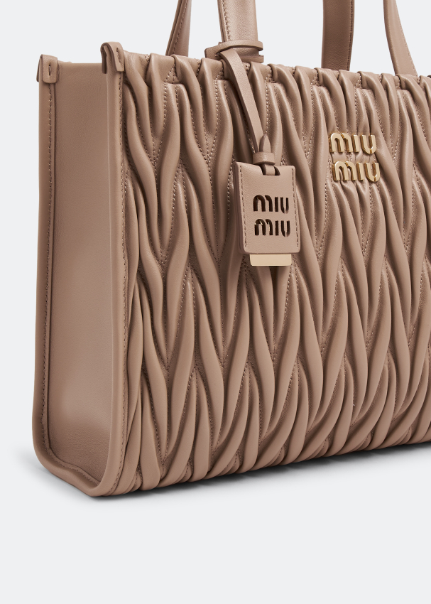 Miu Miu Matelassé nappa leather tote bag for Women - Beige Miu Miu Matelassé nappa leather tote bag for Women - Beige