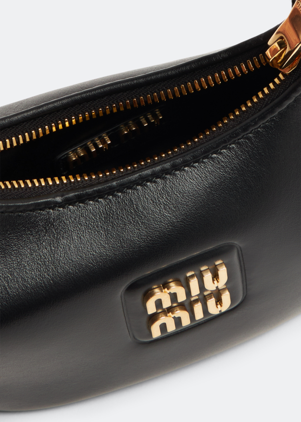 Miu Miu Leather hobo bag for Women - Black in Qatar | Level