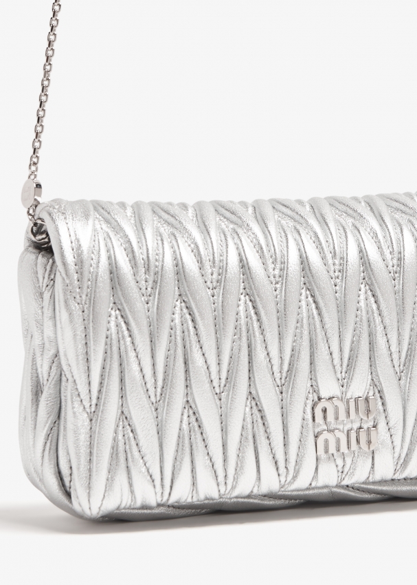 Miu Miu Matelassé leather mini bag for Women - Silver in UAE