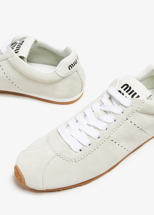 MIU MIU Pink And White Glitter Platform Sneakers With Logo Strap EU 38.5/US  8.5 | eBay