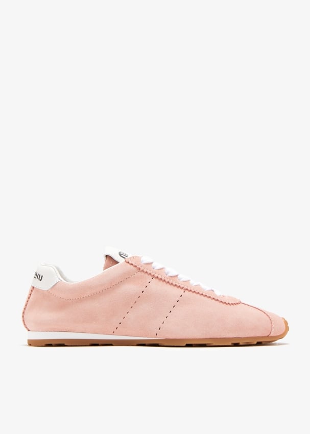 Miu Miu Plume suede sneakers for Women Pink in Kuwait Level Shoes