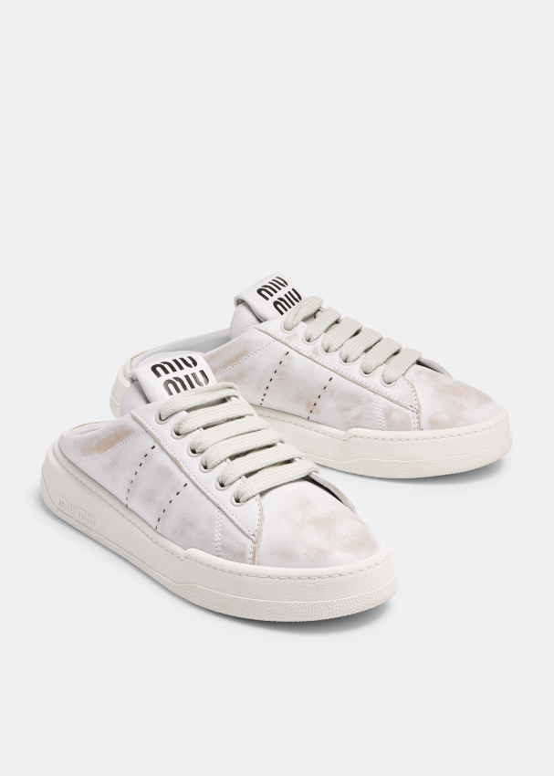 Miu miu shop leather sneakers