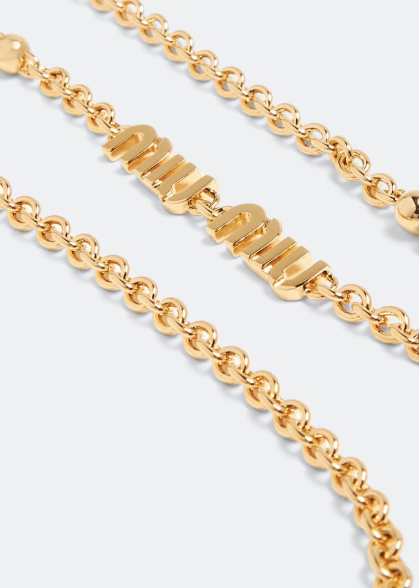 Miu Miu Metal necklace for Women - Gold in UAE | Level Shoes