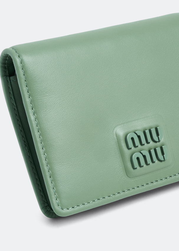 Miu Miu Small leather wallet for Women - Green in UAE