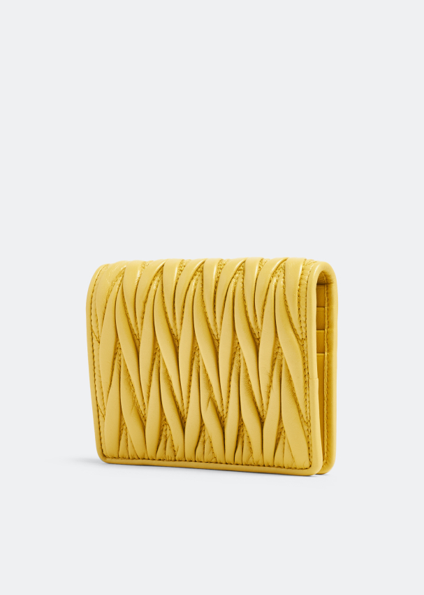 Miu Miu Matelasse leather small wallet for Women Yellow in UAE Level Shoes