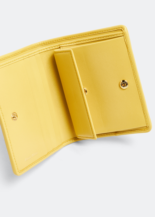 Miu Miu Matelasse leather small wallet for Women Yellow in UAE Level Shoes