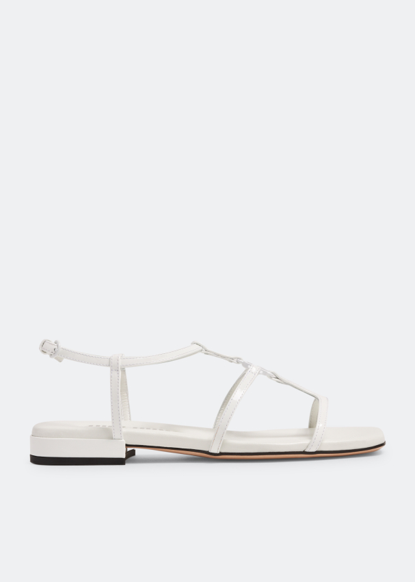 White patent sales leather sandals
