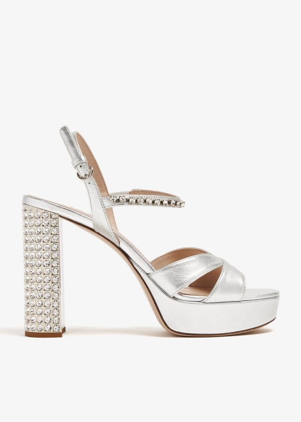 Miu miu silver shoes hotsell