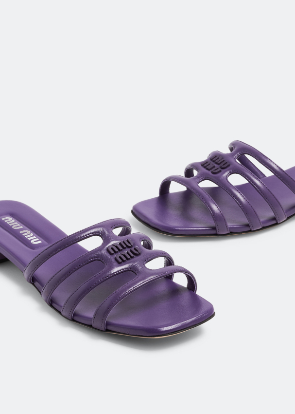 Miu Miu Padded leather sandals for Women - Purple in KSA | Level Shoes