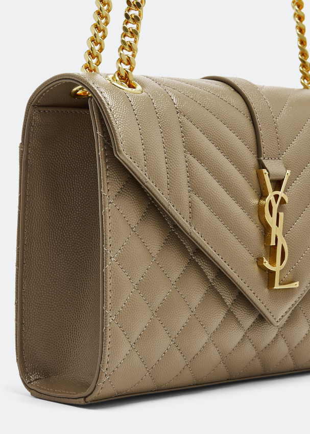 Saint Laurent Medium Envelope Chain Bag in Taupe