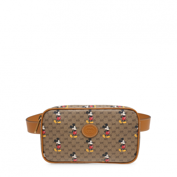 Gucci Disney Mickey Mouse Shoulder Bag Printed Mini GG Coated Canvas Mini  Brown 1242341