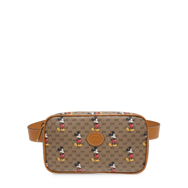 Gucci Disney Mickey Mouse Shoulder Bag Printed Mini GG Coated Canvas Mini  Brown 1242341