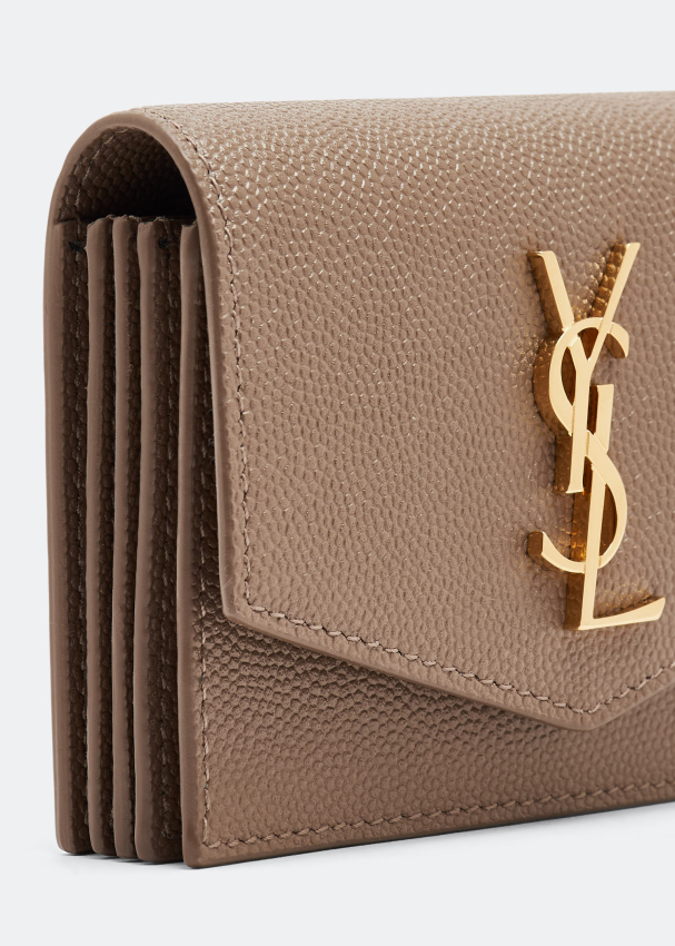 Saint Laurent Gaby Flap Card Case in Brown