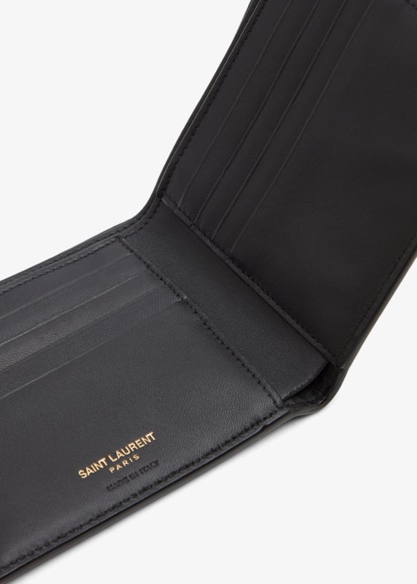 Saint Laurent East/West Wallet in Grain de Poudre Embossed Leather