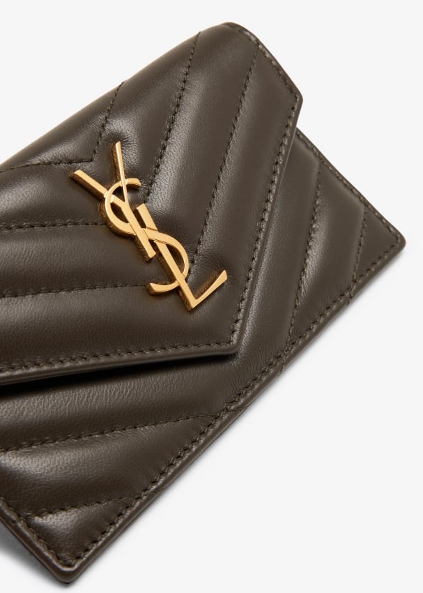 Saint Laurent Fragments YSL Quilted Leather Card Case