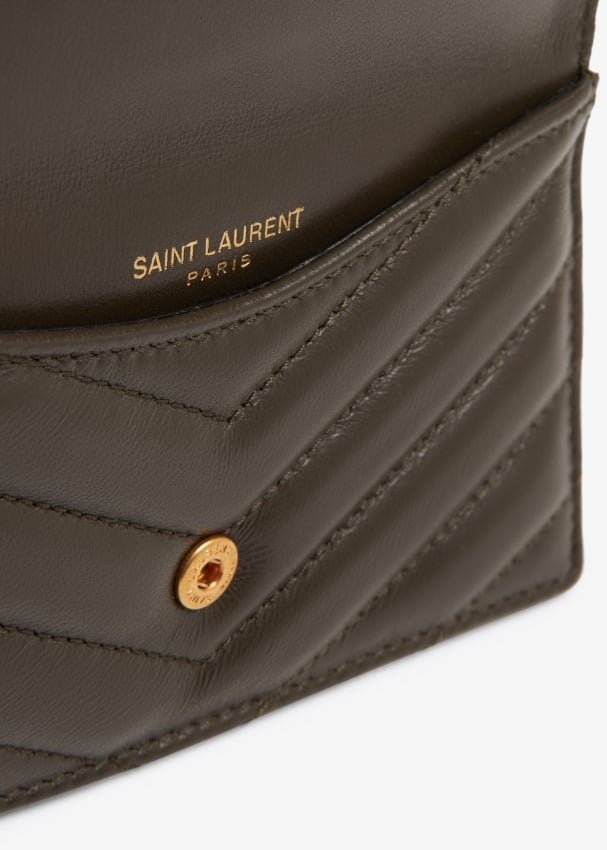 Saint Laurent Green Monogramme Card Holder