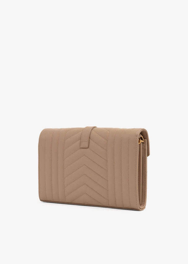 Saint laurent wallet on chain beige best sale