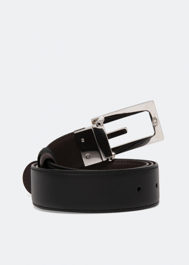 Square G Reversible Leather Belt in Brown - Gucci