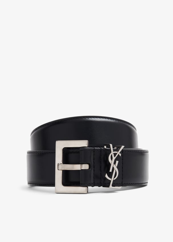 Saint Laurent Cassandre belt for Men - Black in UAE | Level Shoes