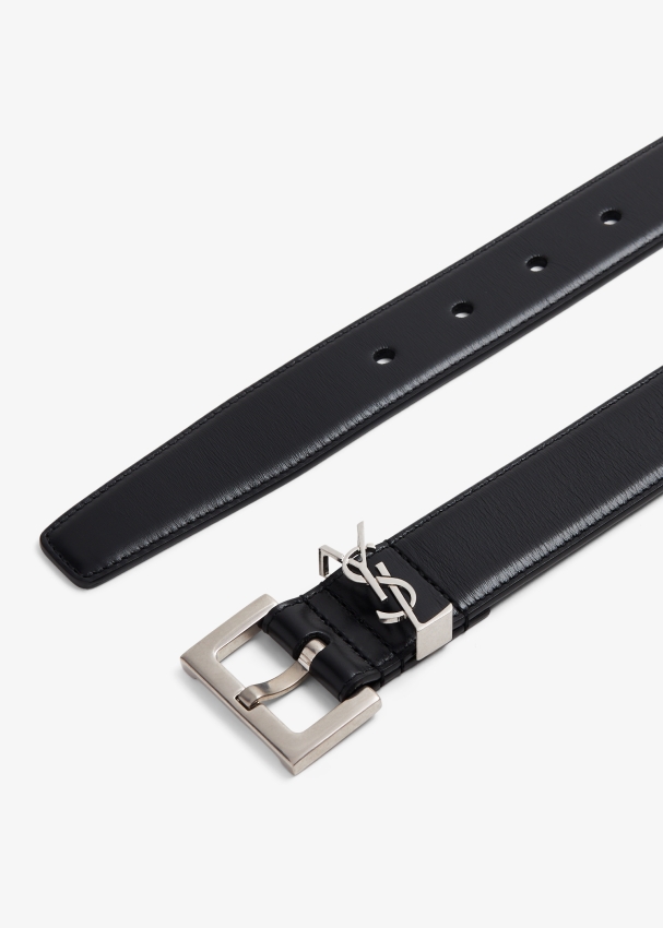 Saint Laurent Cassandre belt for Men - Black in UAE | Level Shoes