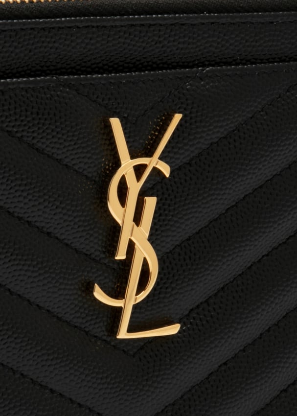 Saint Laurent Monogram Quilted Leather Key Pouch