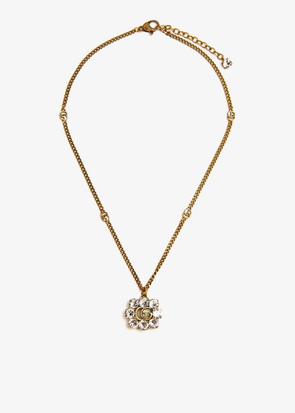 Gucci Crystal Double G necklace for Women Gold in KSA Level Shoes