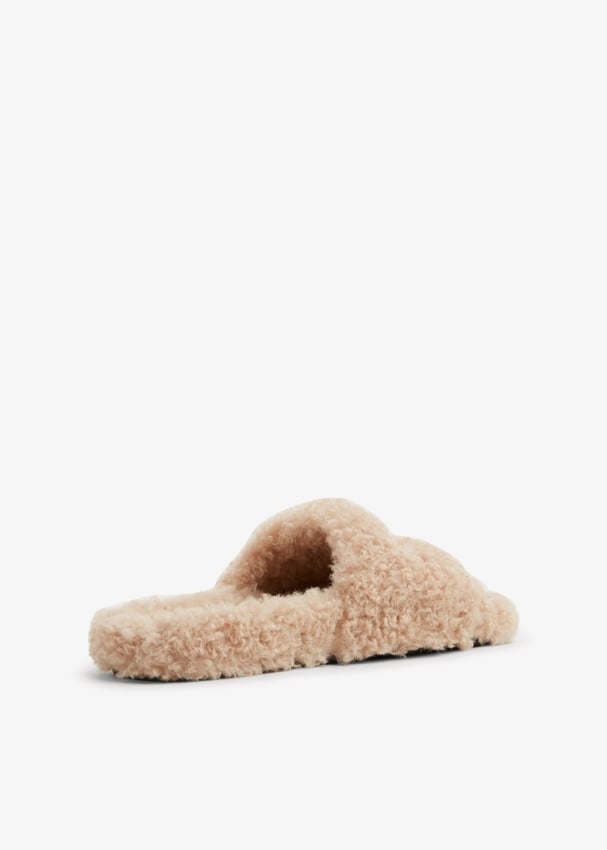 LV Shearling Fur Slides