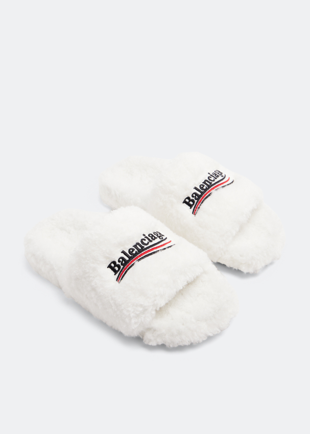 White furry sandals online