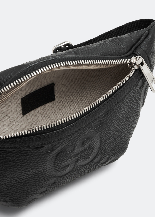 Jumbo GG belt bag in black leather