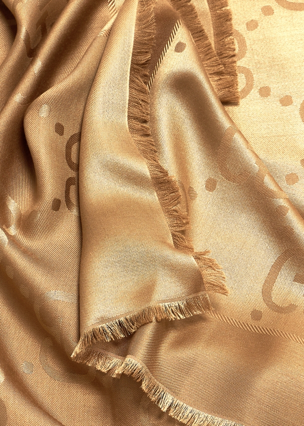 Gucci GG jacquard silk wool shawl for Women Beige in UAE Level