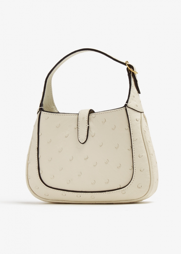 Gucci Jackie 1961 ostrich mini shoulder bag for Women White in Bahrain Level Shoes
