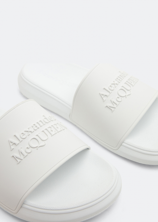 Alexander McQueen Logo pool slides for Women White in UAE