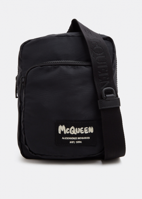McQueen Logo messenger bag for Men Black in Bahrain Level Shoes