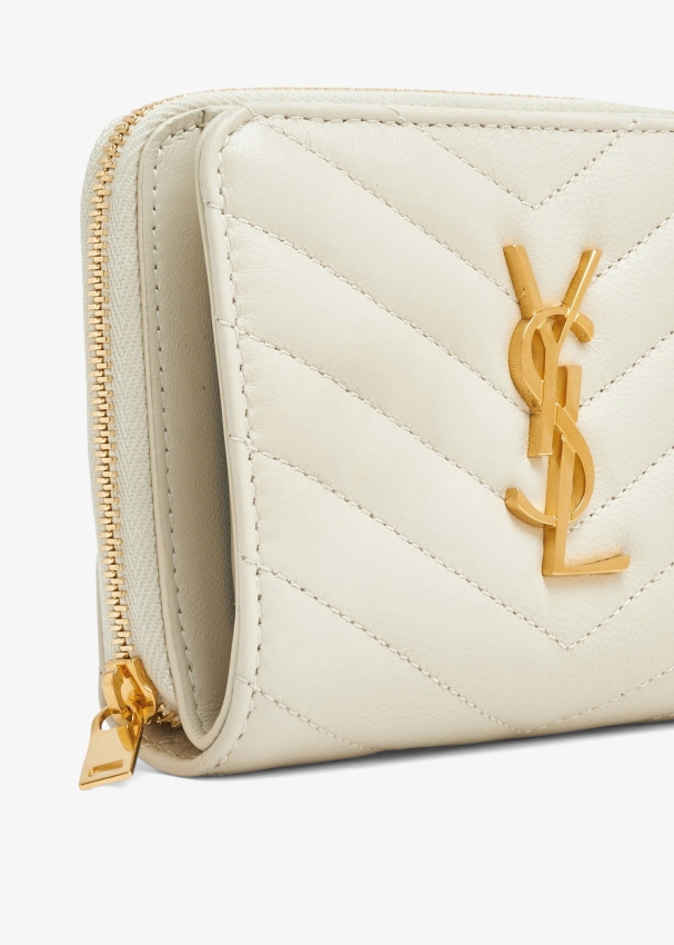 Saint Laurent Monogramme compact zip wallet for Women White in Oman Level Shoes
