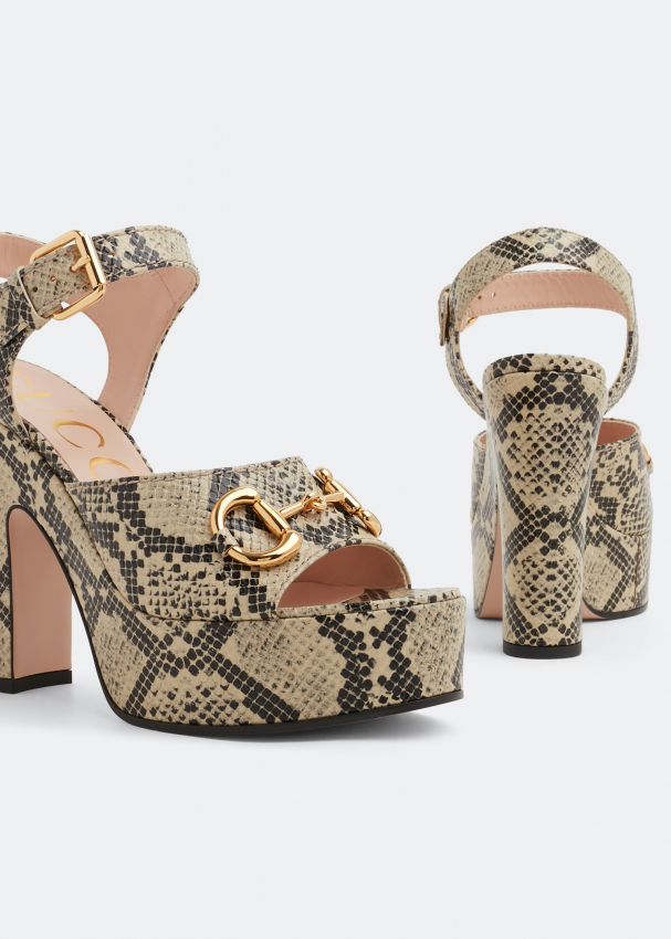 Gucci Horsebit platform sandals for Women Animal print in UAE Level