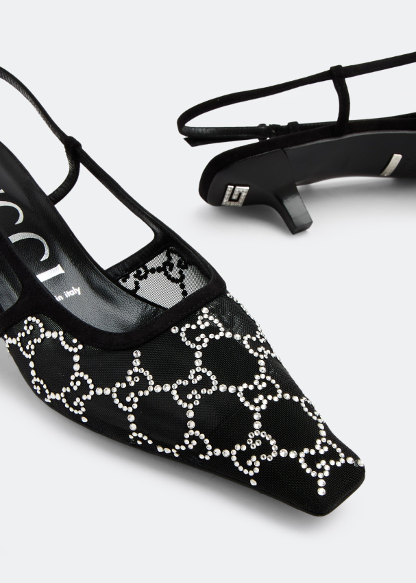 Gucci Jolene Mid Heel Pumps in Black - Queen Letizia Shoes - Queen Letizia  Style