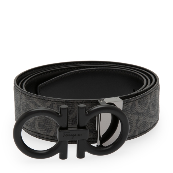 Matte black ferragamo belt sale