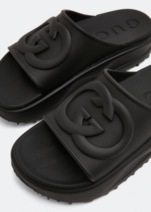 Matte black gucci slides sale