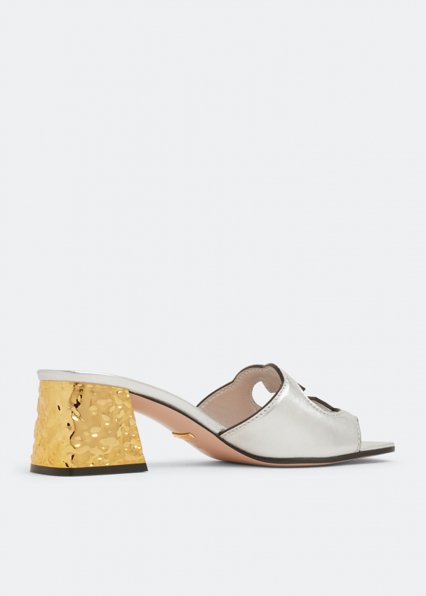Gucci Interlocking G cut-out sandals for Women - Silver in Gucci Interlocking G cut-out sandals for Women - Silver in