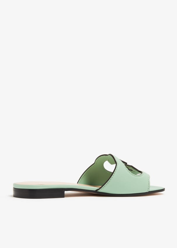 Gucci Interlocking G cut-out slide sandals for Women - Green in UAE ...