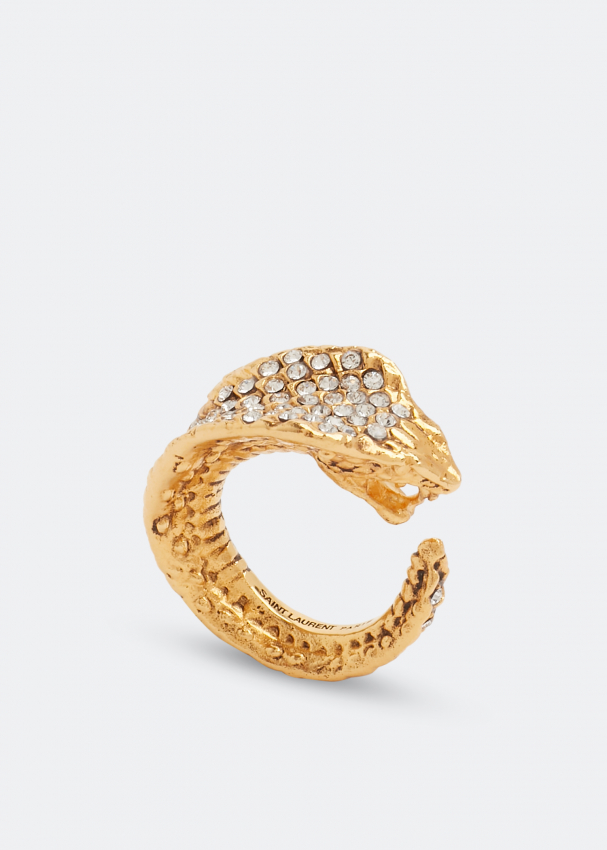 Saint Laurent Rhinestone cobra ring for Women Gold in UAE Level Shoes