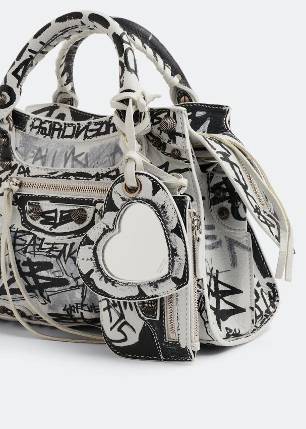 Balenciaga Neo Cagole City Graffiti Lambskin Top-Handle Bag