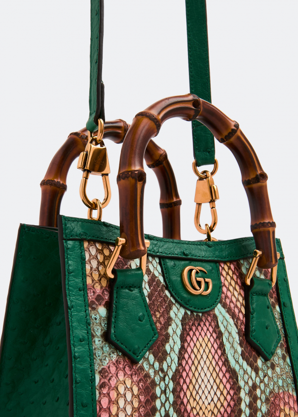 Gucci Diana Mini Python Bag in Green
