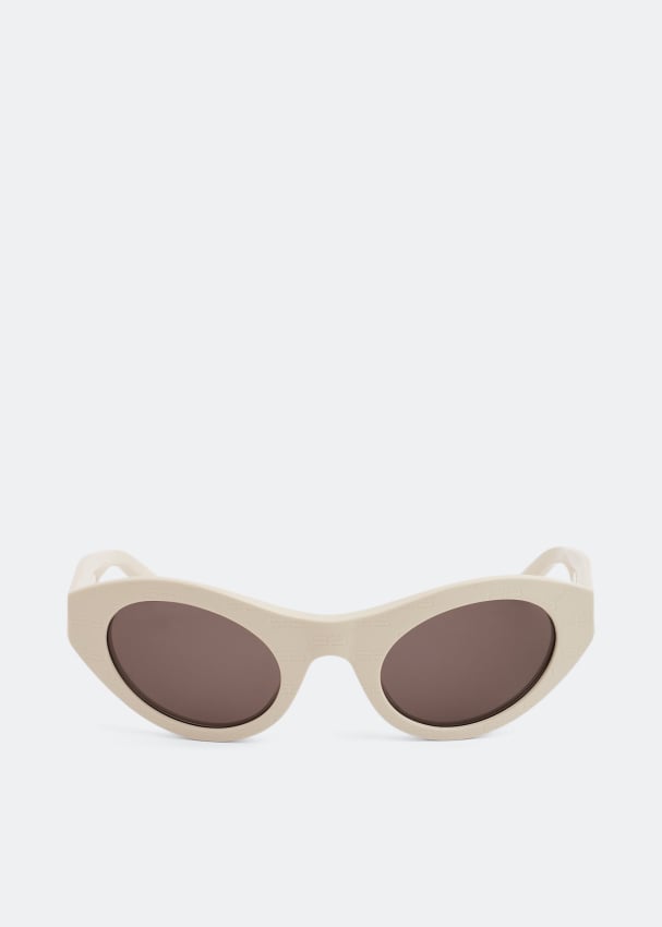 Balenciaga Bb Monogram Round Sunglasses In Neutral