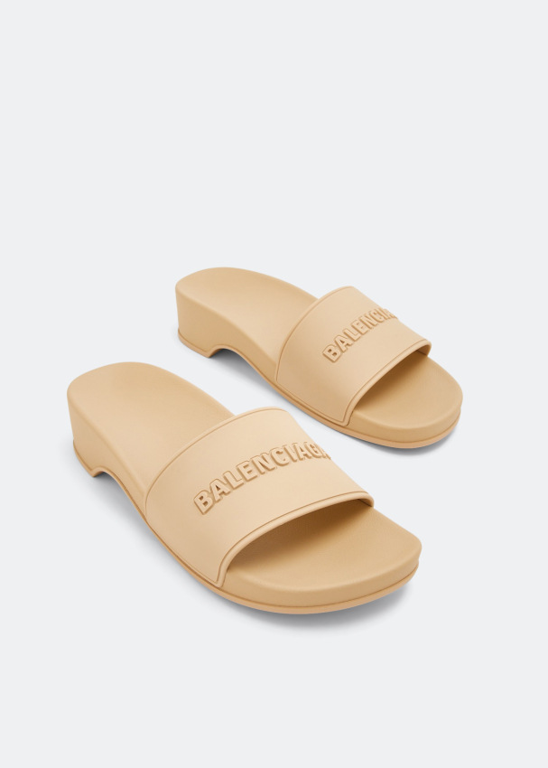 Balenciaga Womens Cities New York Pool Rubber Slide Sandals in Black   Walmartcom