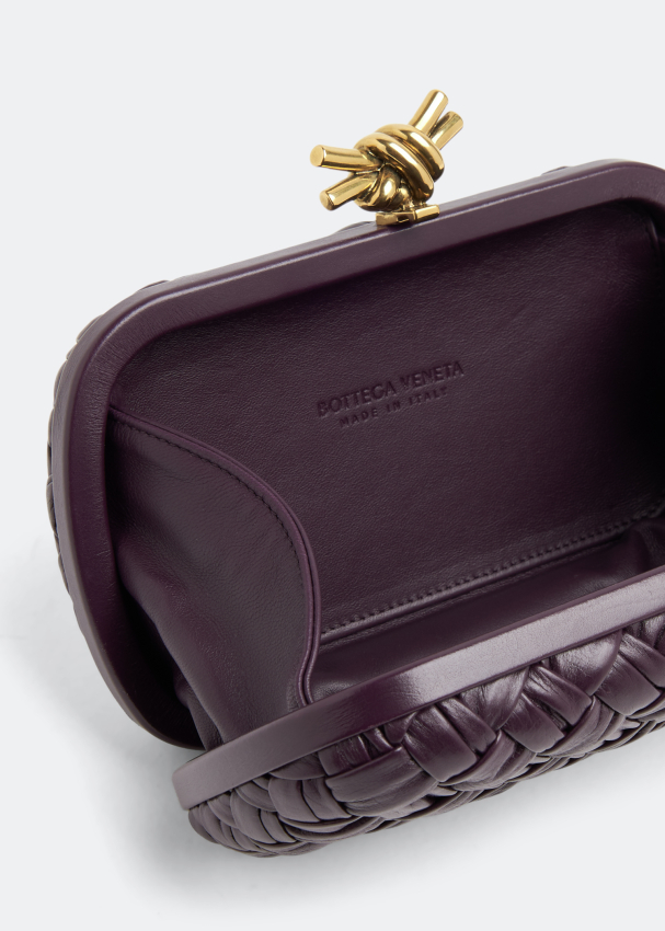 Knot Intrecciato Leather Miniaudiere Clutch