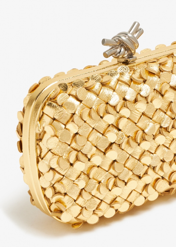 Bottega Veneta Knot Minaudiere clutch for Women - Gold in UAE | Level Shoes